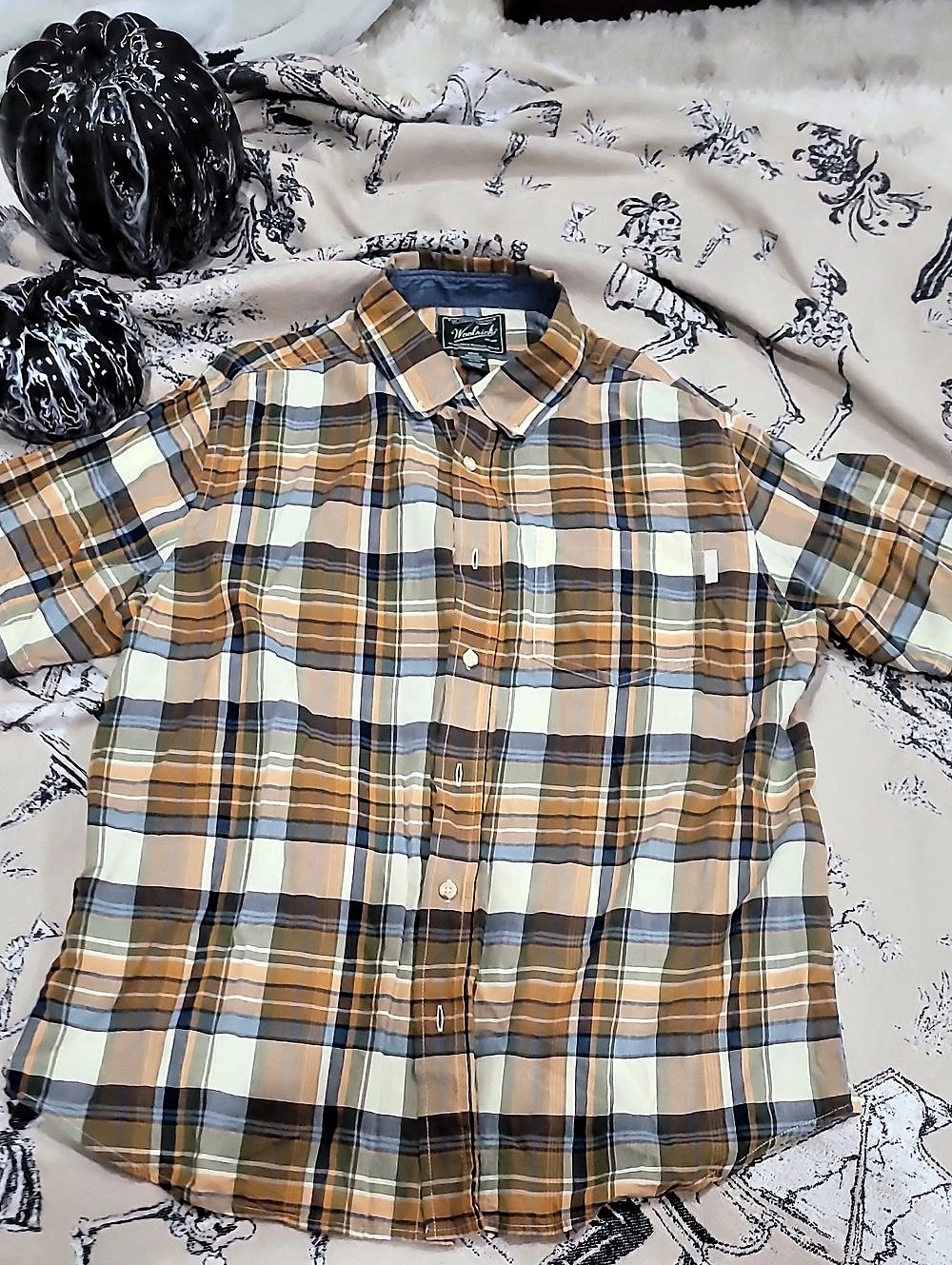 Woolrich Plaid Button Down in Brown & Blue